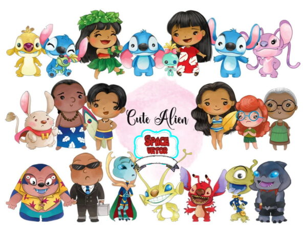 Lilo & Stitch Aquarela Kit Digital Compre 1 Leve 3