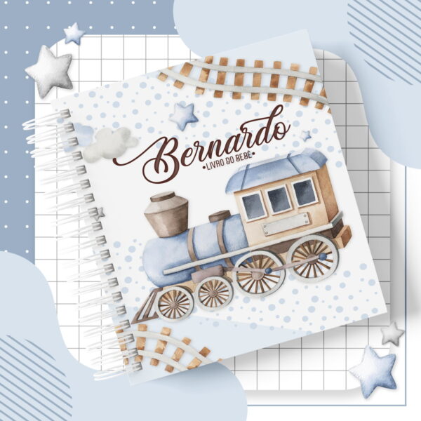 Livro do Bebê + Caderneta Trenzinho Aquarela - Digital - Image 3