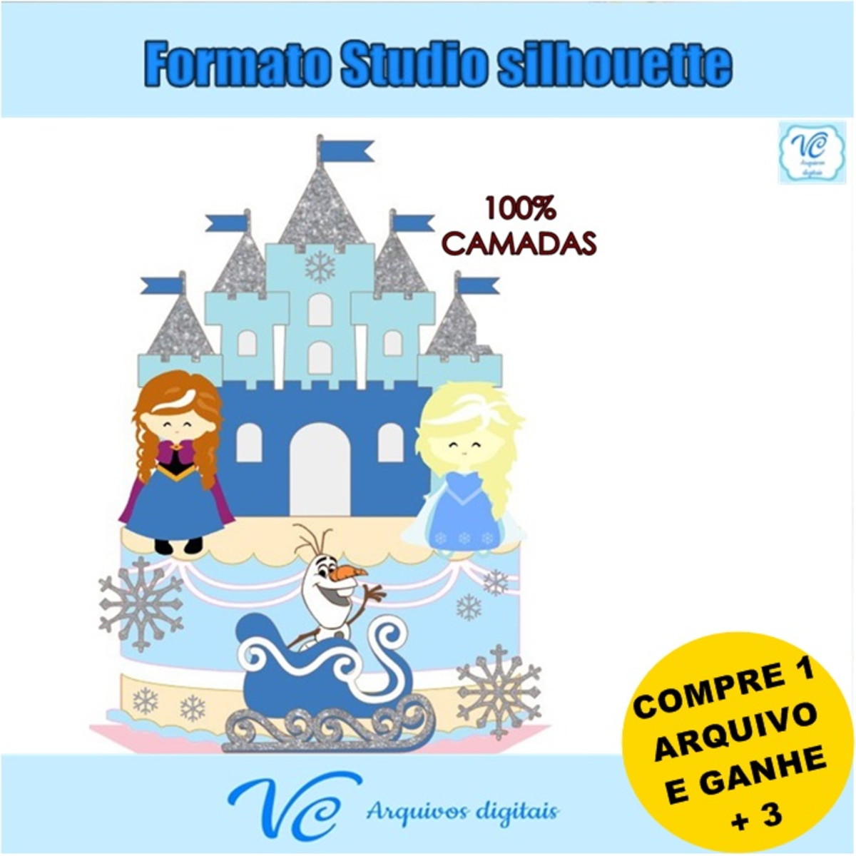 M292-Arquivo de corte Topo de Bolo Frozen