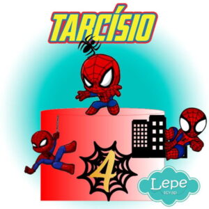 M44 Topo de bolo Homem aranha lateral baby