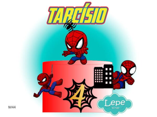 M44 Topo de bolo Homem aranha lateral baby