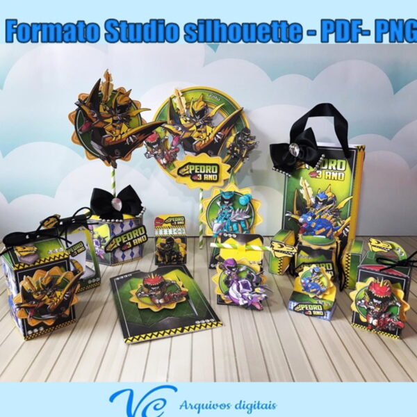 M529- Arquivo Corte Power Ranger Dino- SILHOUETTE E PDF