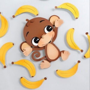 Macaquinho com Bananas Molde Limpo + 4 Arquivos de Brinde