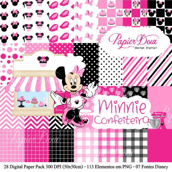 Kit Digital Minnie Confeiteira