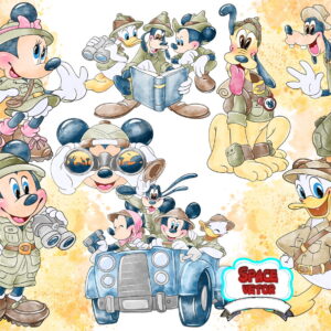 Mickey Safari Aquarela ,kit Digital Compre 1 Leve 3