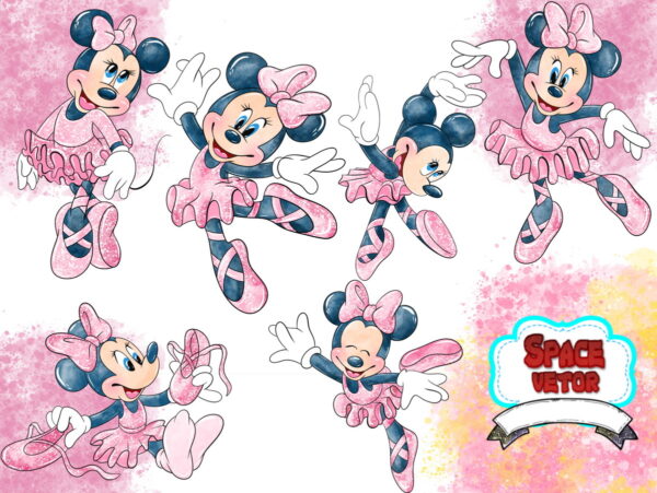 Minnie Bailarina Aquarela ,kit Digital Compre 1 Leve 3