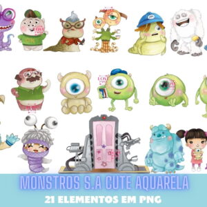 Monstros S.a Cute Aquarela