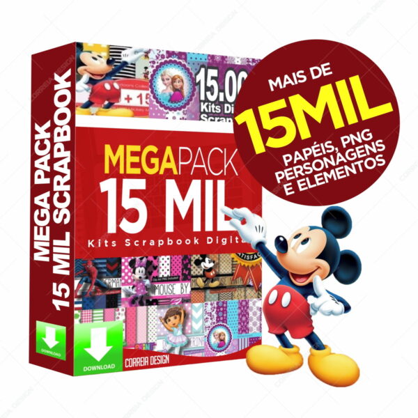 Pacote Pack 15 Mil Kits Digitais Scrapbook Papel Digital