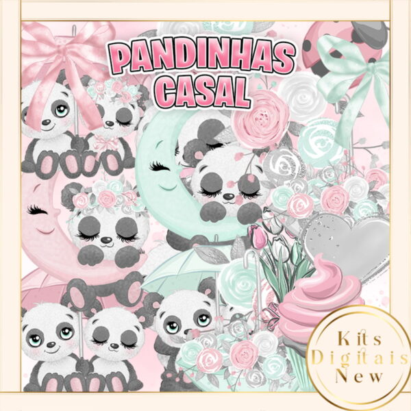 Pandinha Panda Aquarela Kit Digital
