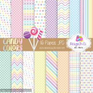 Papéis Candy Colors kit digital jpg