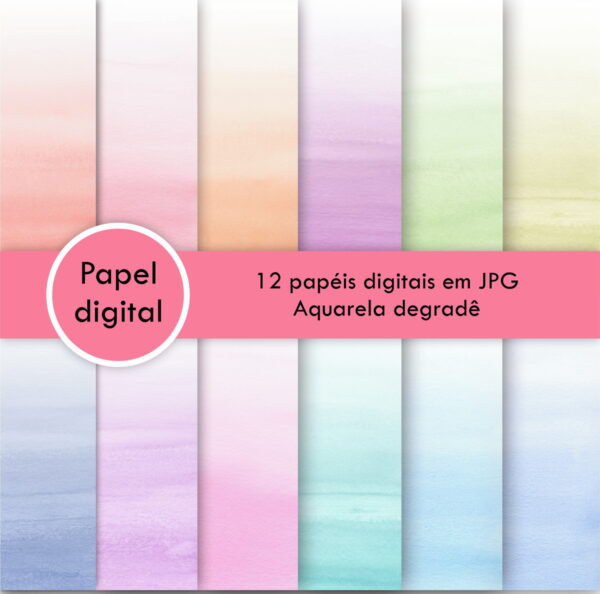 Papel Digital - Aquarela Degradê