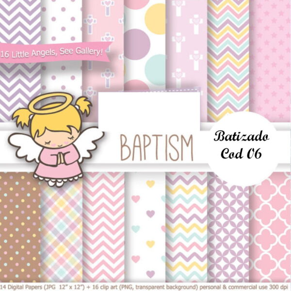 PAPEL DIGITAL BATISMO + 11 KITS A SUA ESCOLHA