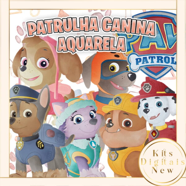 Patrulha Canina Aquarela Kit Digital