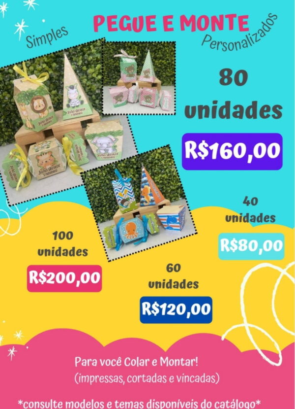 Pegue e Monte 80 Personalizados Mini - Consulte o Seu Tema