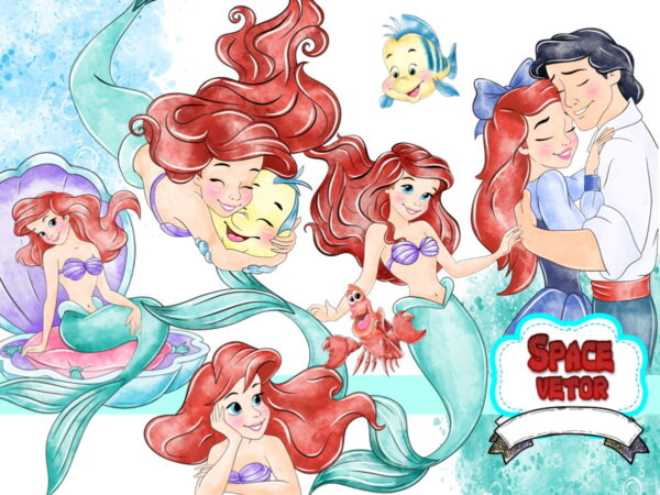Pequena Sereia Aquarela Kit Digital Compre 1 Leve 3.....