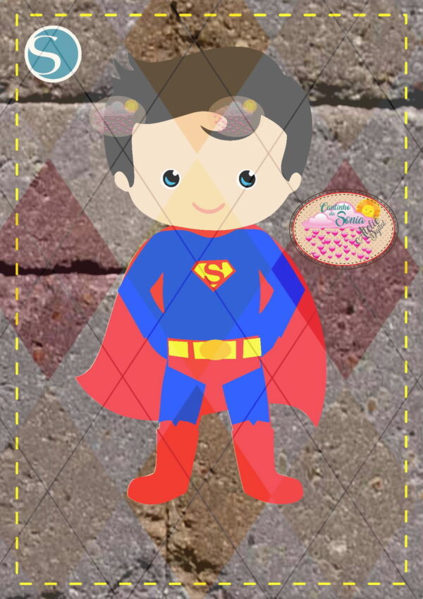 PERSONAGEM SUPER HOMEM CUTE EM Camadas - 1519 STUDIO