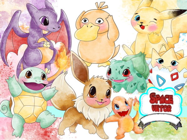 Pokémon Aquarela Kit Digital Compre 1 Leve 3