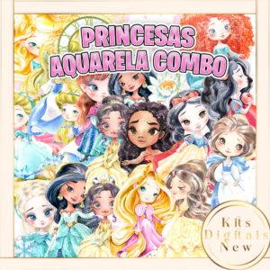 Princesas Aquarela Combo Kit Digital