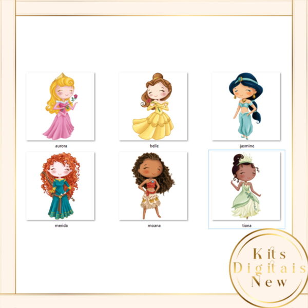Princesas Cute Aquarela Kit Digital - Image 2