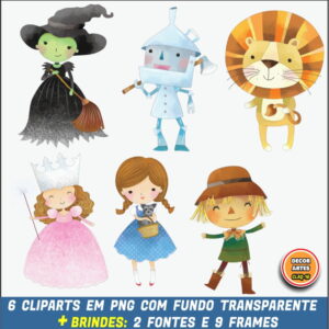 PROMO 2 em 1 - Kit Digital Cliparts O Mágico de Oz Aquarela