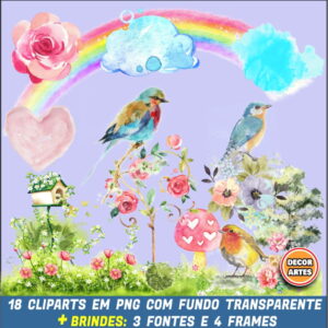 Promo 2 Em 1 - Kit Digital Jardins Aquarela