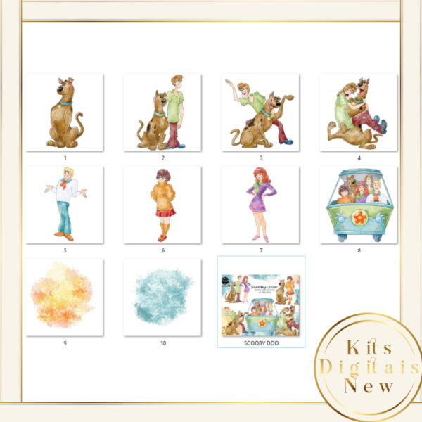 Scooby Doo Aquarela Kit Digital - Image 2
