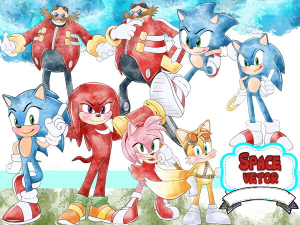 Sonic Aquarela ,kit Digital Compre 1 Leve 3