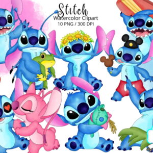 Stitch Aquarela Compre 1 Leve2 Kit Digital