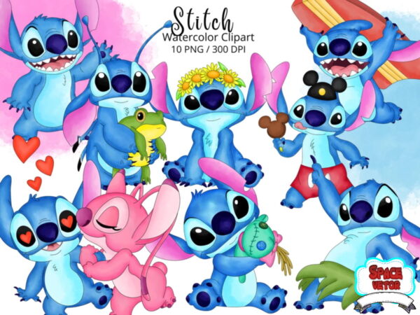 Stitch Aquarela Compre 1 Leve2 Kit Digital