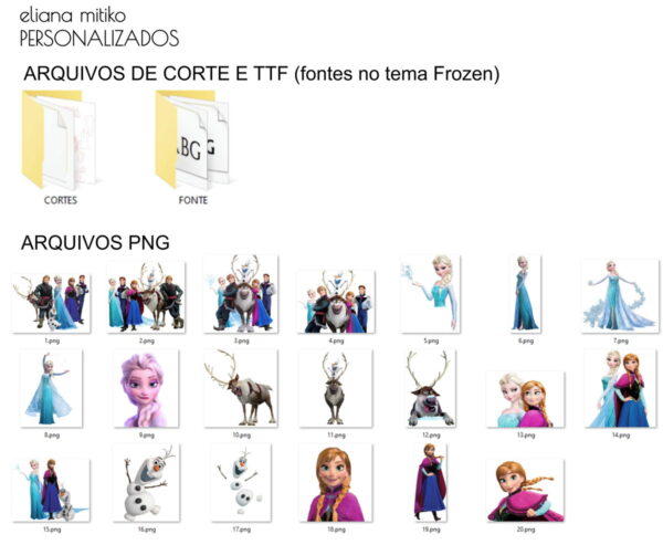 Svg Studio Fcm Cwprj Dxf Ttf Png Kit Dig Topo Frozen Castelo - Imagem 3