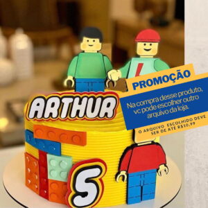 Studio/pdf Arquivo de Corte Silhouette Topo de Bolo Lego-009