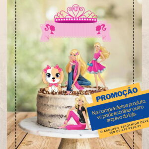 Studio/pdf Arquivo de Corte Topo de Bolo Barbie 4