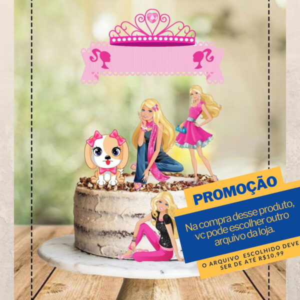 Studio/pdf Arquivo de Corte Topo de Bolo Barbie 4