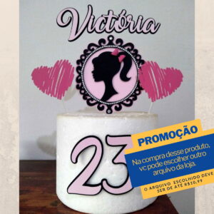 Studio/pdf Arquivo de Corte Topo de Bolo Barbie A2