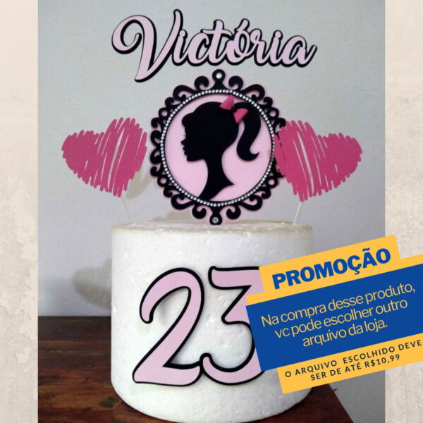 Studio/pdf Arquivo de Corte Topo de Bolo Barbie A2