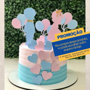 Studio/pdf Arquivo de Corte Topo de Bolo Chá Revelação -002