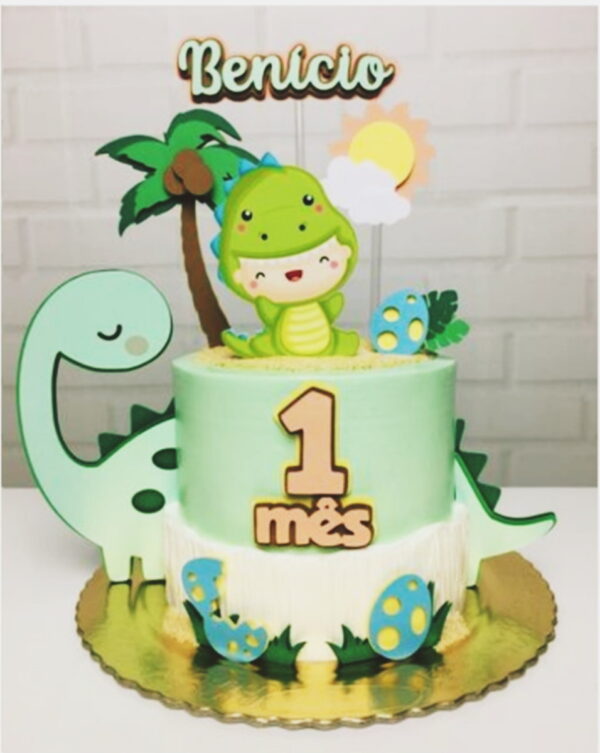 Studio/pdf Arquivo de Corte Topo de Bolo Dino Baby -004 - Image 2