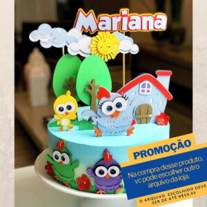 Studio/pdf Arquivo de Corte Topo de Bolo Galinha Pintadinha