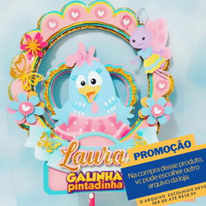 Studio/pdf Arquivo de Corte Topo de Bolo Galinha Pintadinha