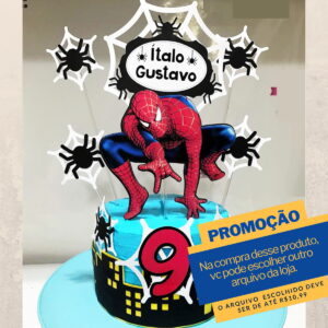Studio/pdf Arquivo de Corte Topo de Bolo Homem Aranha -005
