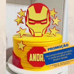 Studio/pdf Arquivo de Corte Topo de Bolo Homem de Ferro