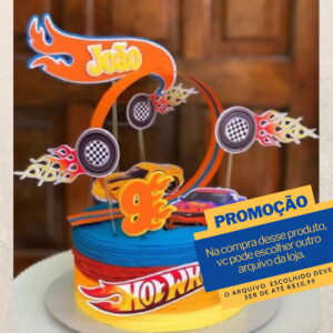 Studio/pdf Arquivo de Corte Topo de Bolo Hot Wheels -003