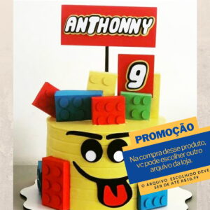 Studio/pdf Arquivo de Corte Topo de Bolo Lego -003