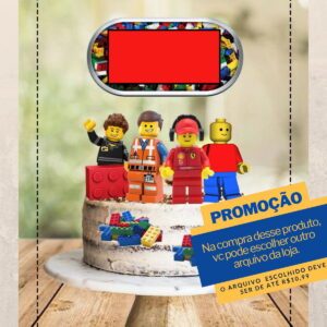 Studio/pdf Arquivo de Corte Topo de Bolo Lego