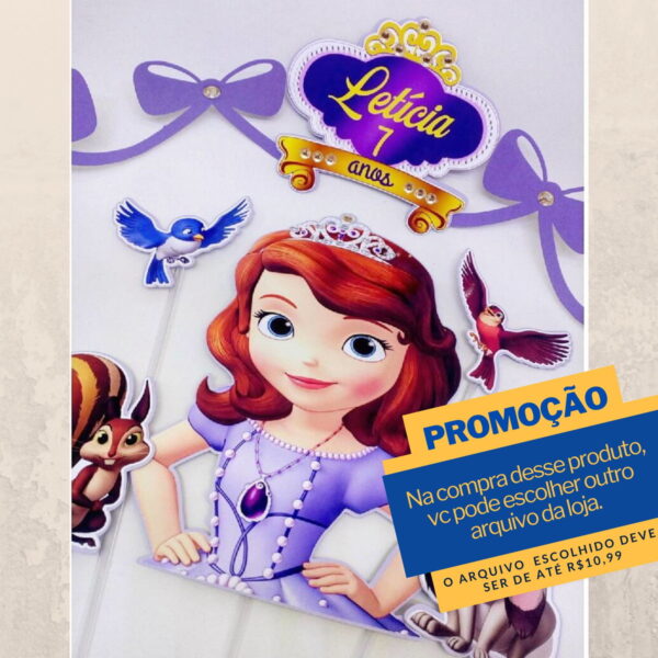 Studio/pdf Arquivo de Corte Topo de Bolo Princesa Sofia -001