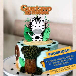Studio/pdf Arquivo de Corte Topo de Bolo Safari Zebra -016