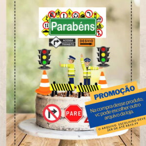 Studio/pdf Arquivo de Corte Topo de Bolo Trânsito