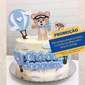 Studio/pdf Arquivo de Corte Topo de Bolo Urso Baloeiro -002