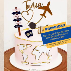 Studio/pdf Arquivo de Corte Topo de Bolo Viagem -001