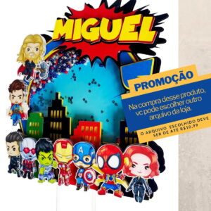 Arquivo de Corte Topo de Bolo Vingadores Cute -015